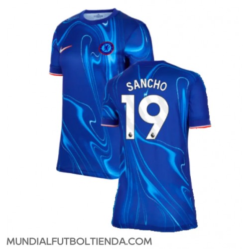 Camiseta Chelsea Jadon Sancho #19 Primera Equipación Replica 2024-25 para mujer mangas cortas